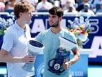 Jannik Sinner congratulated Carlos Alcaraz after the Cincinnati Open title win. Jannik Sinner congratulated Carlos Alcaraz after the Cincinnati Open title win.