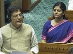 Union minister of commerce and industry, Piyush Goyal, speaks in Lok Sabha during the Monsoon Session of Parliament, in New Delhi on Monday. (Sansad TV)