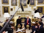 US President Donald Trump and Ukrainian President Volodymyr Zelenskiy meet at the Oval Office of the White House, amid negotiations to end the Russian war in Ukraine, in Washington, D.C., U.S., August 18, 2025.