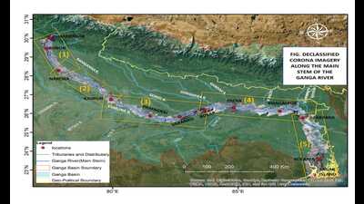 Declassified Corona imagery along the main stem of the Ganga (Sourced) Declassified Corona imagery along the main stem of the Ganga (Sourced)