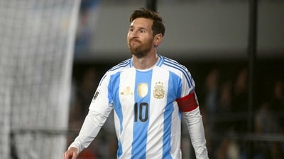 Lionel Messi reacts during a match. (AFP) Lionel Messi reacts during a match. (AFP)