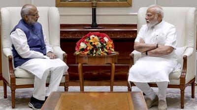 Maharashtra Governor CP Radhakrishnan with Prime Minister Narendra Modi in New Delhi. (PTI File Photo) Maharashtra Governor CP Radhakrishnan with Prime Minister Narendra Modi in New Delhi. (PTI File Photo)