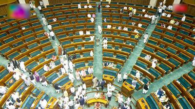 Proceeding of the Lok Sabha is underway on Monday. (Sansad TV/ANI) Proceeding of the Lok Sabha is underway on Monday. (Sansad TV/ANI)