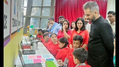 The lab has been set up through a joint initiative of Leadership for Equity and Robotex India. (HT) The lab has been set up through a joint initiative of Leadership for Equity and Robotex India. (HT)