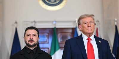 US President Donald Trump and Ukrainian President Volodymyr Zelensky stand for a family photo with European leaders in the Cross Hall of the White House in Washington, DC, on August 18 (AFP) US President Donald Trump and Ukrainian President Volodymyr Zelensky stand for a family photo with European leaders in the Cross Hall of the White House in Washington, DC, on August 18 (AFP)
