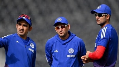From left: Gautam Gambhir, Ajit Agarkar, Shubman Gill (AFP) From left: Gautam Gambhir, Ajit Agarkar, Shubman Gill (AFP)
