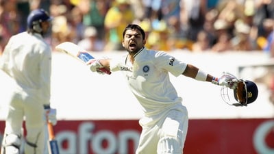 Virat Kohli smashed his maiden Test ton in the 2011-12 Border-Gavaskar Trophy against Australia. Kohli's place was under the scanner. However, he proved everyone wrong by registering a three-figure mark score. (AFP ) Virat Kohli smashed his maiden Test ton in the 2011-12 Border-Gavaskar Trophy against Australia. Kohli's place was under the scanner. However, he proved everyone wrong by registering a three-figure mark score. (AFP )