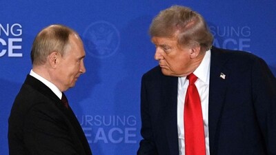 US President Donald Trump and Russia's Vladimir Putin after participating in a summit on Ukraine in Anchorage, Alaska, on August 15. (AFP) US President Donald Trump and Russia's Vladimir Putin after participating in a summit on Ukraine in Anchorage, Alaska, on August 15. (AFP)