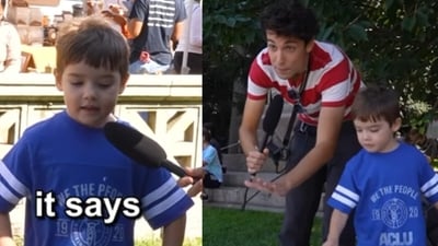 A little boy hilariously turned a free book stall into “business” in a viral video that charmed the internet. (Instagram/recess_therapy) A little boy hilariously turned a free book stall into “business” in a viral video that charmed the internet. (Instagram/recess_therapy)