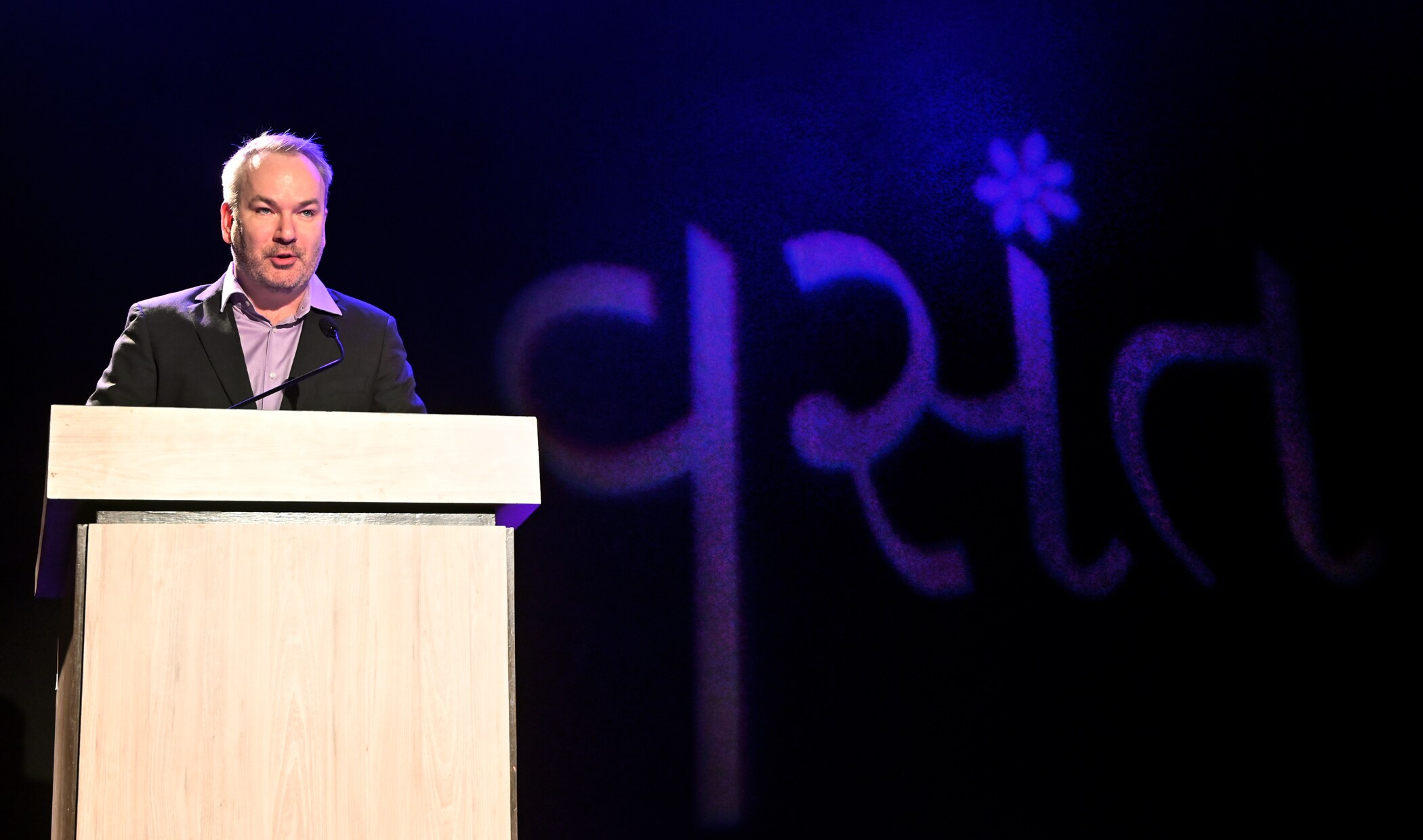 Bruce Guthrie, Head of Theatre and Films at NCPA, welcoming the audience. (Courtesy NCPA) Bruce Guthrie, Head of Theatre and Films at NCPA, welcoming the audience. (Courtesy NCPA)