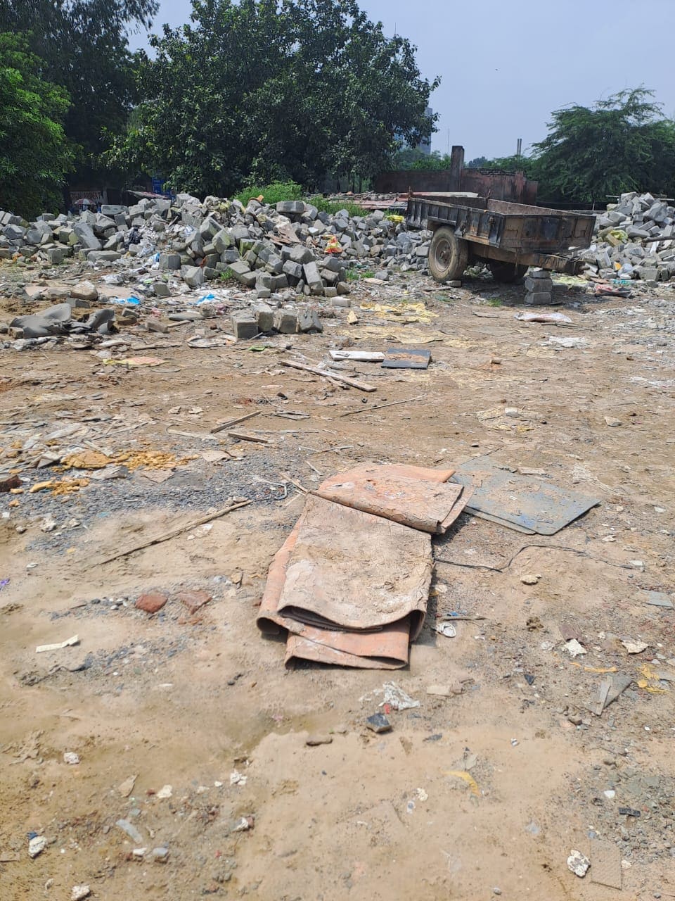 Illegally dumped garbage near Udyog Vihar. Credit: HT Photo Illegally dumped garbage near Udyog Vihar. Credit: HT Photo