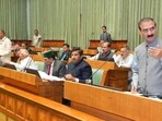 Chief minister Sukhvinder Singh Sukhu addressing the House during the Himachal Pradesh Vidhan Sabha monsoon session in Shimla on Tuesday. (HT Photo) Chief minister Sukhvinder Singh Sukhu addressing the House during the Himachal Pradesh Vidhan Sabha monsoon session in Shimla on Tuesday. (HT Photo)