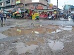 A poor condition of a Bengaluru road after recent rains in the city. 