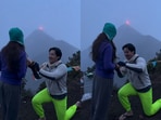 A memorable proposal unfolded with Volcán Fuego erupting nearby. A memorable proposal unfolded with Volcán Fuego erupting nearby.