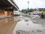 Several traders said that their customers avoided visiting them due to poor road conditions which affected their business. (HT Photos) Several traders said that their customers avoided visiting them due to poor road conditions which affected their business. (HT Photos)