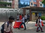 Students were sent home following a bomb threat. (Vipin Kumar/HT Photo)