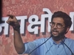 Thane, India - April 05, 2023: Aaditya Thackeray speaks during the Janprakshobh Morcha, a protest rally by MVA activists from Shivsena (UBT), NCP and Congress, against Thane Police for its failure to take action against the culprits who assaulted UBT woman activist Roshni Shinde, from Chhatrapati Shivaji Maharaj Ground to Thane Police Commissionerate Office, at Kharkar Ali Ground, in Thane, India, on Wednesday, April 05, 2023. (Praful Gangurde/HT Photo) (HT PHOTO) Thane, India - April 05, 2023: Aaditya Thackeray speaks during the Janprakshobh Morcha, a protest rally by MVA activists from Shivsena (UBT), NCP and Congress, against Thane Police for its failure to take action against the culprits who assaulted UBT woman activist Roshni Shinde, from Chhatrapati Shivaji Maharaj Ground to Thane Police Commissionerate Office, at Kharkar Ali Ground, in Thane, India, on Wednesday, April 05, 2023. (Praful Gangurde/HT Photo) (HT PHOTO)