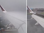 The video, filmed by a passenger onboard, captured the aircraft’s wing as it descended toward Mumbai airport. 