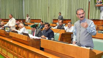 Chief minister Sukhvinder Singh Sukhu addressing the House during the Himachal Pradesh Vidhan Sabha monsoon session in Shimla on Tuesday. (HT Photo) Chief minister Sukhvinder Singh Sukhu addressing the House during the Himachal Pradesh Vidhan Sabha monsoon session in Shimla on Tuesday. (HT Photo)