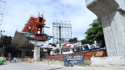 Work on the 2.38-kilometre-long Ejipura flyover began in 2017 but has faced repeated delays. FILE PHOTO Work on the 2.38-kilometre-long Ejipura flyover began in 2017 but has faced repeated delays. FILE PHOTO