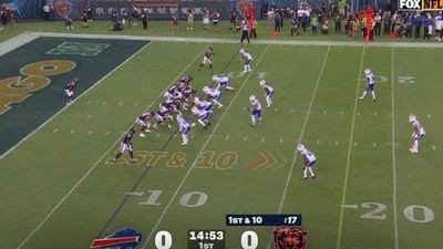 The updated FOX NFL scorebug features team logos and player stats but has sparked controversy among fans, with opinions ranging from praise to disdain for its design and placement. (X) The updated FOX NFL scorebug features team logos and player stats but has sparked controversy among fans, with opinions ranging from praise to disdain for its design and placement. (X)
