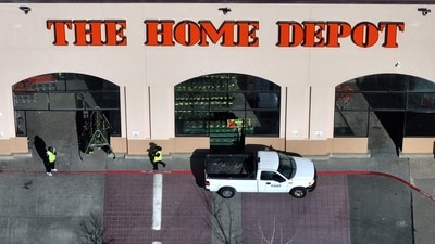 Home Depot stocks rising despite bad quarter. (Getty Images via AFP)