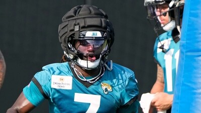 Jacksonville Jaguars wide receiver Brian Thomas Jr. (7) performs a drill during practice at the team's NFL football training camp, Wednesday, July 23, 2025, in Jacksonville, Fla. (AP Photo/John Raoux) (AP) Jacksonville Jaguars wide receiver Brian Thomas Jr. (7) performs a drill during practice at the team's NFL football training camp, Wednesday, July 23, 2025, in Jacksonville, Fla. (AP Photo/John Raoux) (AP)