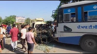 Kapurthala police said the impact of the collision killed all three victims on the spot. (HT)