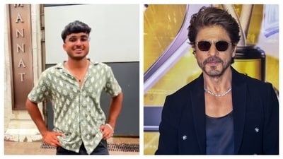 Social media influencer Shubham Prajapat's creative stunt amused viewers despite being thwarted by security at Mannat, leading to comical exchanges with the guards. Social media influencer Shubham Prajapat's creative stunt amused viewers despite being thwarted by security at Mannat, leading to comical exchanges with the guards.