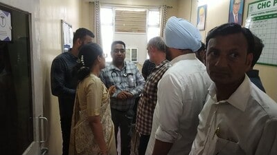 Officials at community health centre (CHC), Patran.