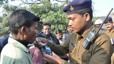 Ranchi, India – December 8, 2017:(FILE PIX) Ranchi police using breath analyser to check drunken driving in Ranchi , India, on Friday, December 08 , 2017. (Photo / Hindustan Times) REPRESENTATIONAL PURPOSE