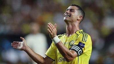 Soccer Football - Saudi Super Cup - Semi Final - Al Nassr v Al Ittihad - Hong Kong Stadium, Hong Kong, China - August 19, 2025 Al Nassr's Cristiano Ronaldo reacts REUTERS/Tyrone Siu (REUTERS)