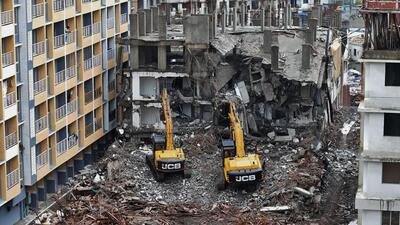 The Thane Municipal Corporation (TMC) has identified 909 unauthorised buildings within its jurisdiction, demolished 175 of them and partially demolished 52 of them. (Praful Gangurde / HT PHOTO)