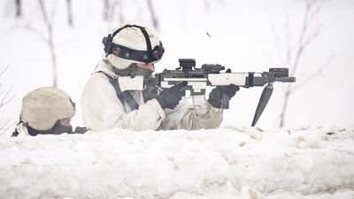 A Swedish soldier during a training exercise in Finland in 2024. LEON NEAL/GETTY IMAGES A Swedish soldier during a training exercise in Finland in 2024. LEON NEAL/GETTY IMAGES