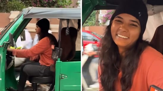 An autorickshaw driver in Bengaluru, named Safura, has delighted the internet (Instagram/@tamannapasha_official)