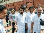While speaking with reporters outside the Parliament, Rahul greeted Rudy and shook hands with the BJP MP. While speaking with reporters outside the Parliament, Rahul greeted Rudy and shook hands with the BJP MP.