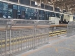 A steel-barricade was installed at Bengaluru's RV Road metro station. A steel-barricade was installed at Bengaluru's RV Road metro station.