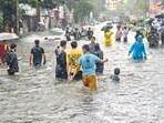 Mumbai, India - August 19, 2025: A view of the waterlogging at LBS road, Kurla in Mumbai, India, on Tuesday, August 19, 2025. (Photo by Satish Bate/ Hindustan Times) (Hindustan Times) Mumbai, India - August 19, 2025: A view of the waterlogging at LBS road, Kurla in Mumbai, India, on Tuesday, August 19, 2025. (Photo by Satish Bate/ Hindustan Times) (Hindustan Times)