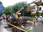 The tree that fell in Kalkaji earlier this month, killing a man and injuring his daughter. (ANI) The tree that fell in Kalkaji earlier this month, killing a man and injuring his daughter. (ANI)