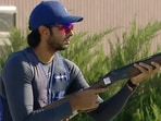 anant Jeet Singh Naruka won gold in the men’s skeet final at the 16th Asian Shooting Championship in Shymkent, Kazakhstan. (NRAI)