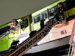 Mumbai rain: Mumbai: Passengers were rescued after a Monorail train came to a halt between Mysore Colony and Bhakti Park stations due to apparent power failure during rainfall, in Mumbai, Tuesday, Aug. 19, 2025.