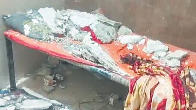 Pregnant woman injured as plaster of ‘dangerous’ building falls off