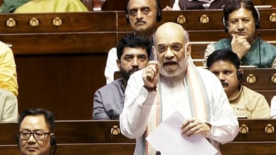Union Home Minister Amit Shah speaks during a discussion in the Lok Sabha (Sansad Tv)