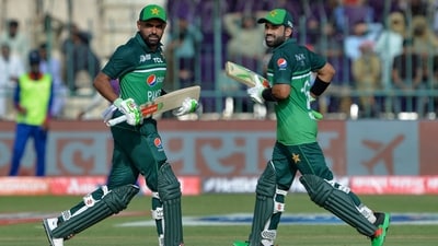 Babar Azam (L) and Mohammad Rizwan were both not picked for the Asia Cup (AFP) Babar Azam (L) and Mohammad Rizwan were both not picked for the Asia Cup (AFP)