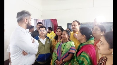 From Tuesday to 5 pm on Wednesday, these families were shifted to municipal relief centres, where arrangements for food, drinking water, medical assistance, and other essential facilities have been made, said officials. (HT) From Tuesday to 5 pm on Wednesday, these families were shifted to municipal relief centres, where arrangements for food, drinking water, medical assistance, and other essential facilities have been made, said officials. (HT)