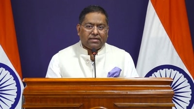 Ministry of External Affairs spokesperson Randhir Jaiswal addresses a press conference in New Delhi (PTI) Ministry of External Affairs spokesperson Randhir Jaiswal addresses a press conference in New Delhi (PTI)