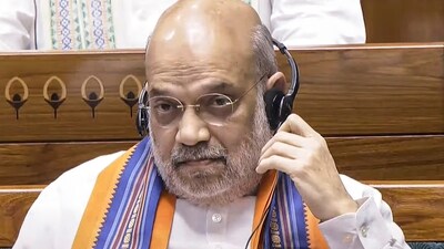 Union home minister Amit Shah in the Lok Sabha during the monsoon session of Parliament, in New Delhi on Wednesday. (Sansad TV) Union home minister Amit Shah in the Lok Sabha during the monsoon session of Parliament, in New Delhi on Wednesday. (Sansad TV)