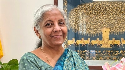 Union finance minister Nirmala Sitharaman at Parliament House in New Delhi. (X/@nsitharamanoffc) Union finance minister Nirmala Sitharaman at Parliament House in New Delhi. (X/@nsitharamanoffc)