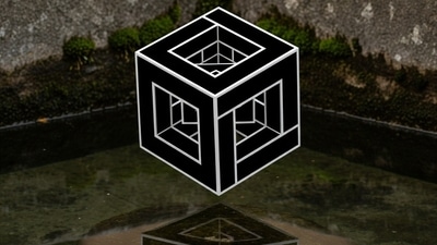 This floating cube has left many wondering whether it's an illusion or a real object. This floating cube has left many wondering whether it's an illusion or a real object.