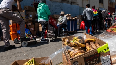 Food distribution at a church in New York, April 23. Food distribution at a church in New York, April 23.
